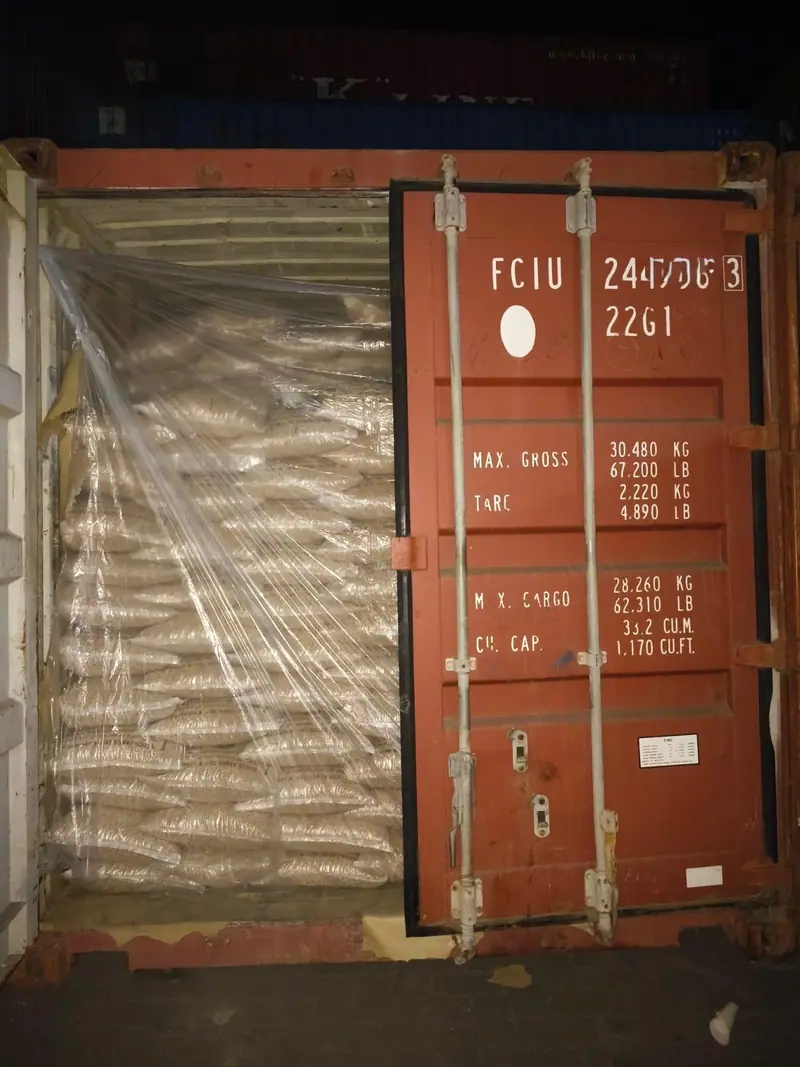 Bagged cargo in a lined 20 ft container