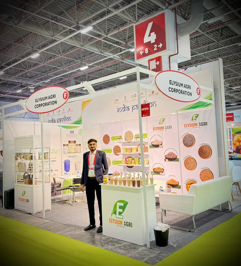 Elysium Agri Corporation stand at a food trade show