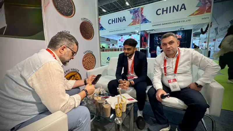 Meeting international buyers at the Elysium Agri stand