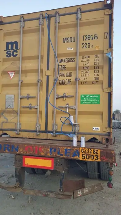 MSC 20 ft container sealed after loading