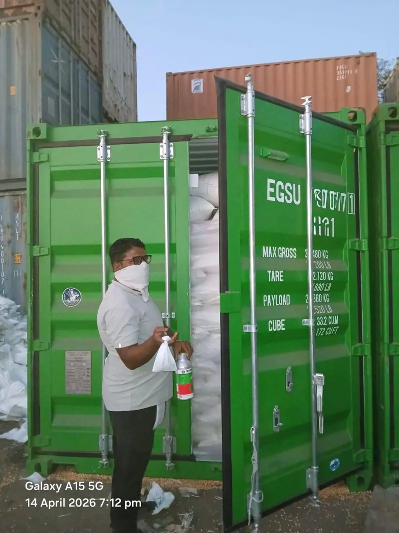 Pre-dispatch check at the door of a loaded container