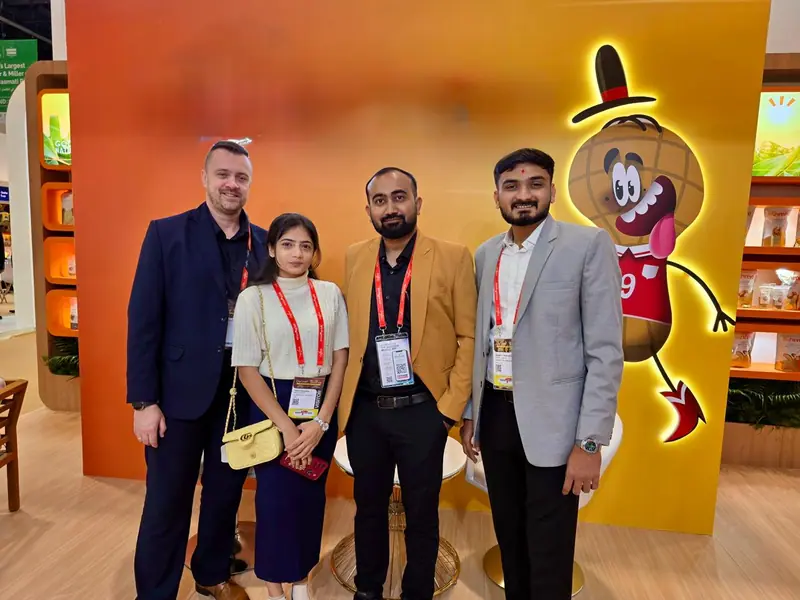 Elysium Agri team with visitors at an international food trade show
