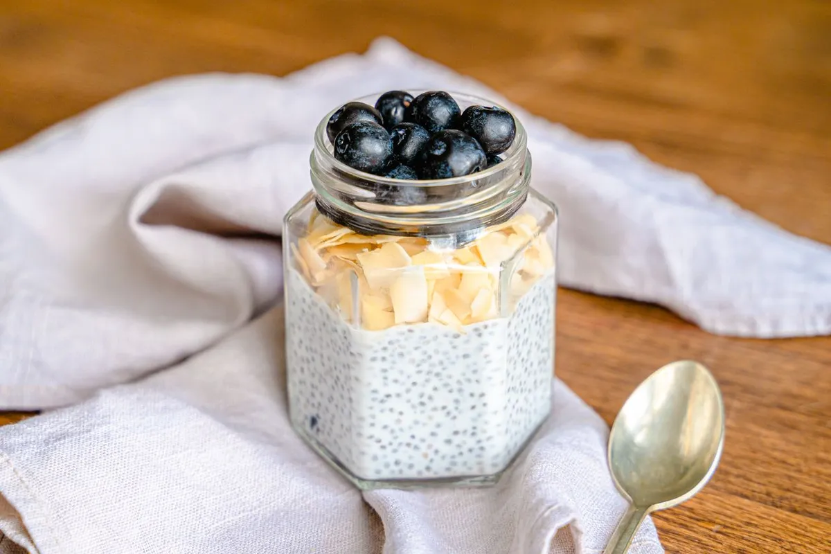 Chia seed pudding made using the seed's natural gel