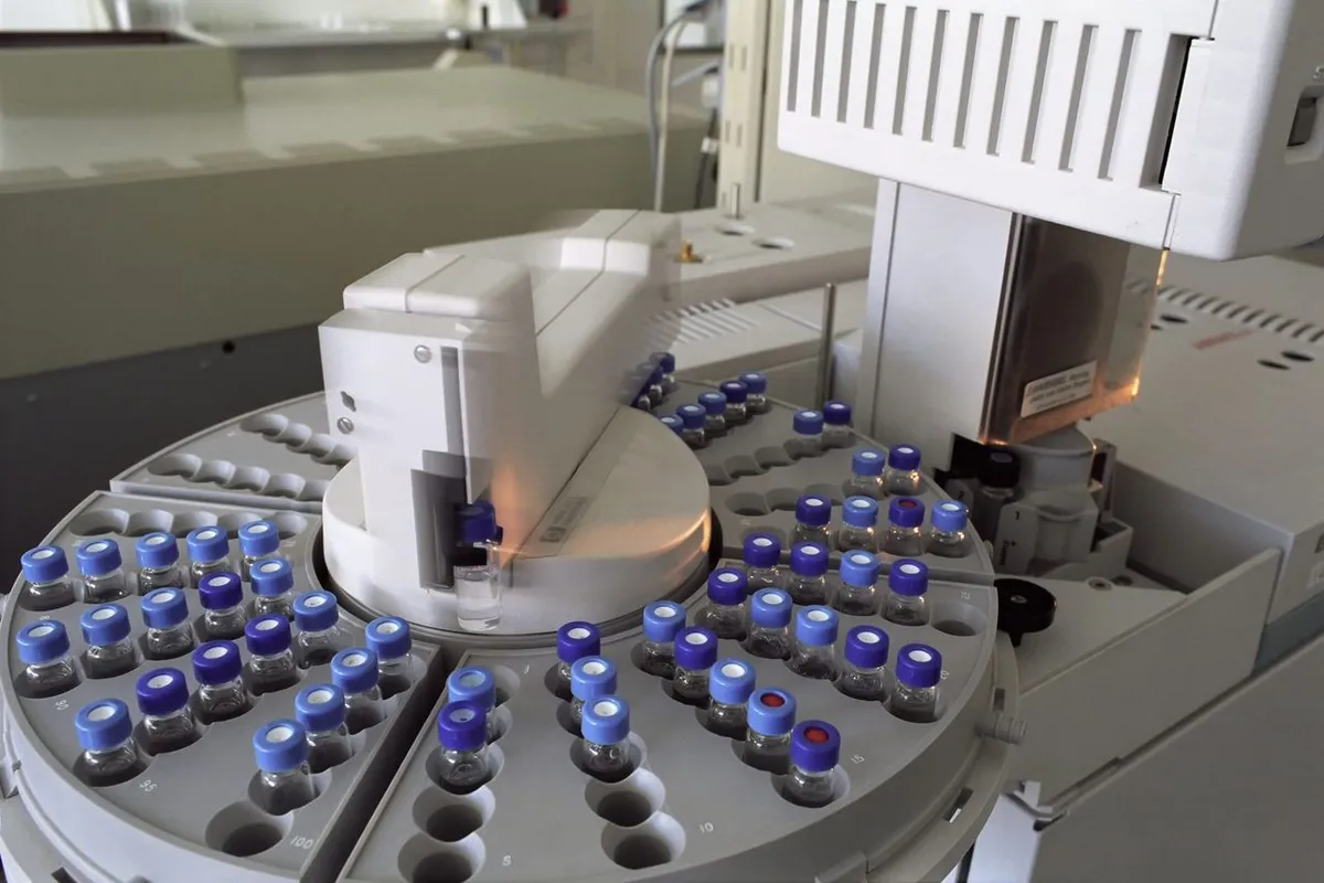 HPLC autosampler used for aflatoxin testing of feed ingredients