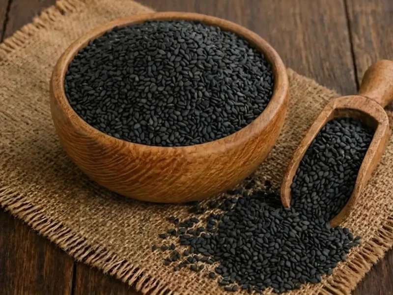 Natural black sesame seeds (kala til) from Gujarat