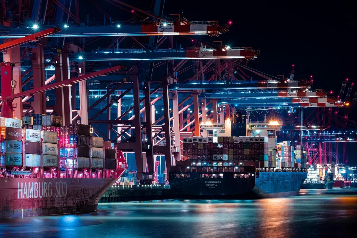 Container port where cargo waits for cash against documents release