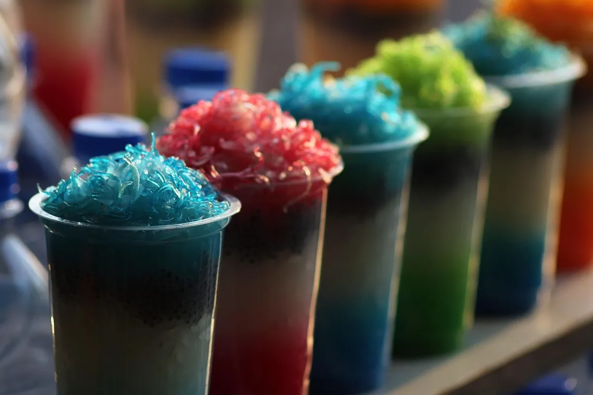 Falooda drinks made with soaked sabja seeds