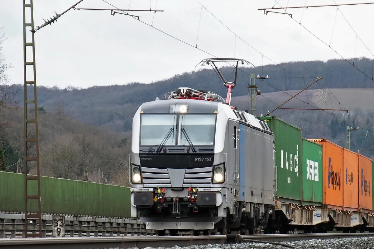 Container freight train linking inland depots and ports