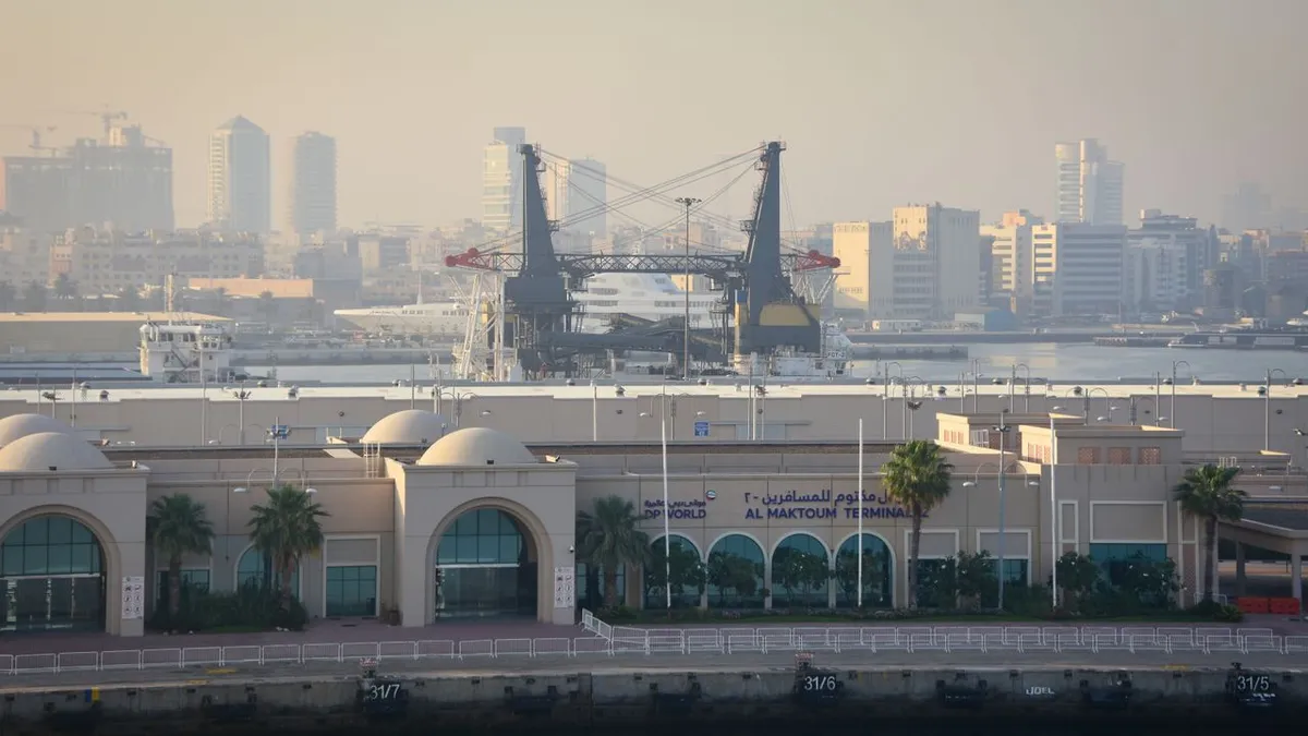 Cranes at a Dubai port terminal where imported food is cleared
