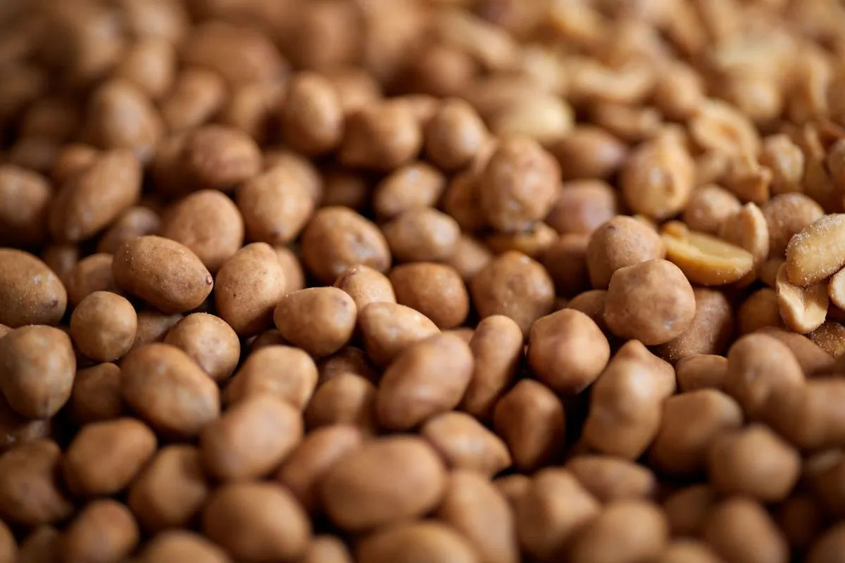 Shelled groundnut kernels, also sold as peanut kernels
