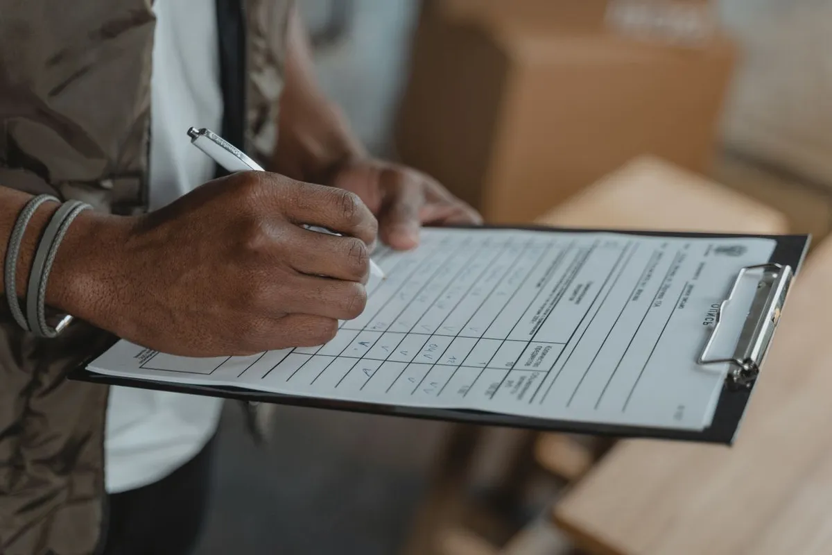 Checklist used to verify a supplier in India before ordering