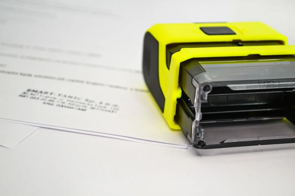 Stamp on documents for an organic transaction certificate