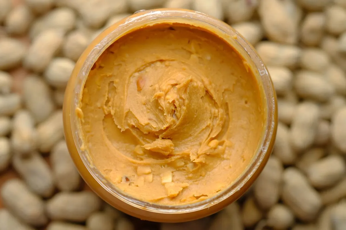 Jar of peanut butter made from Java-type peanuts