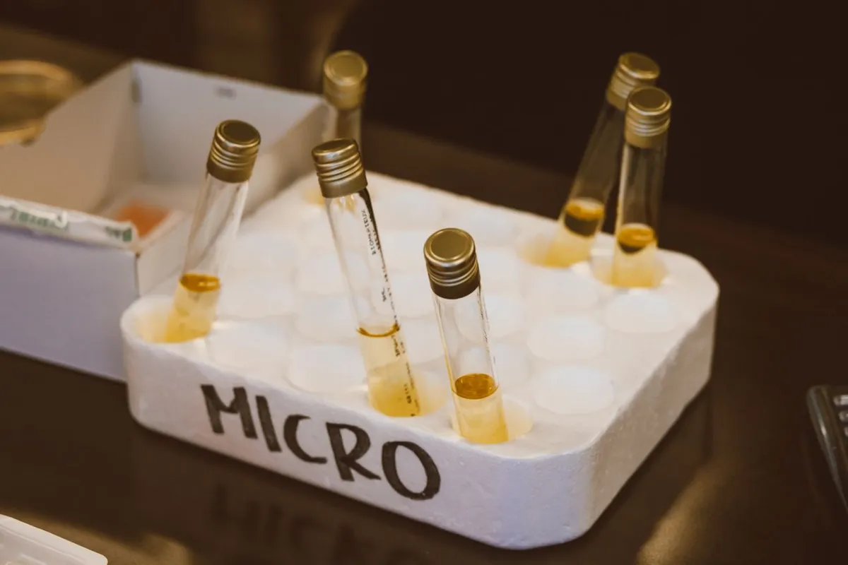 Laboratory test tubes for testing samples from an SGS inspection