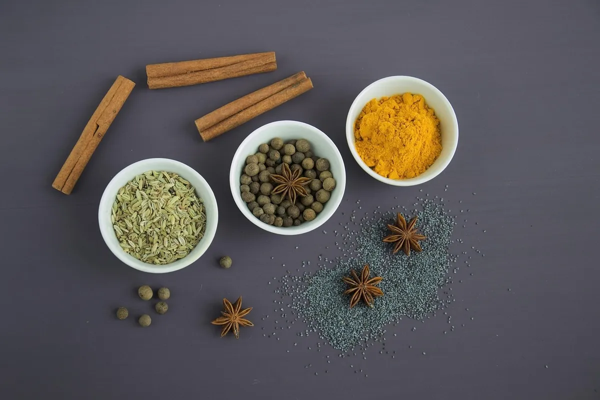 Spice samples from suppliers in India compared side by side