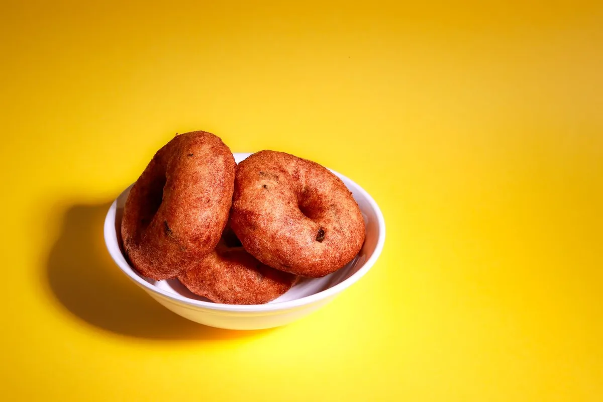 Medu vada made from ground white urad dal