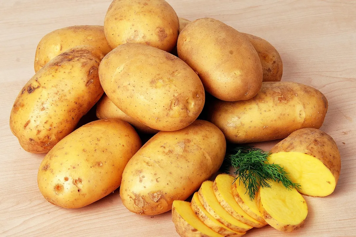 Fresh potatoes used to make potato flakes and potato powder