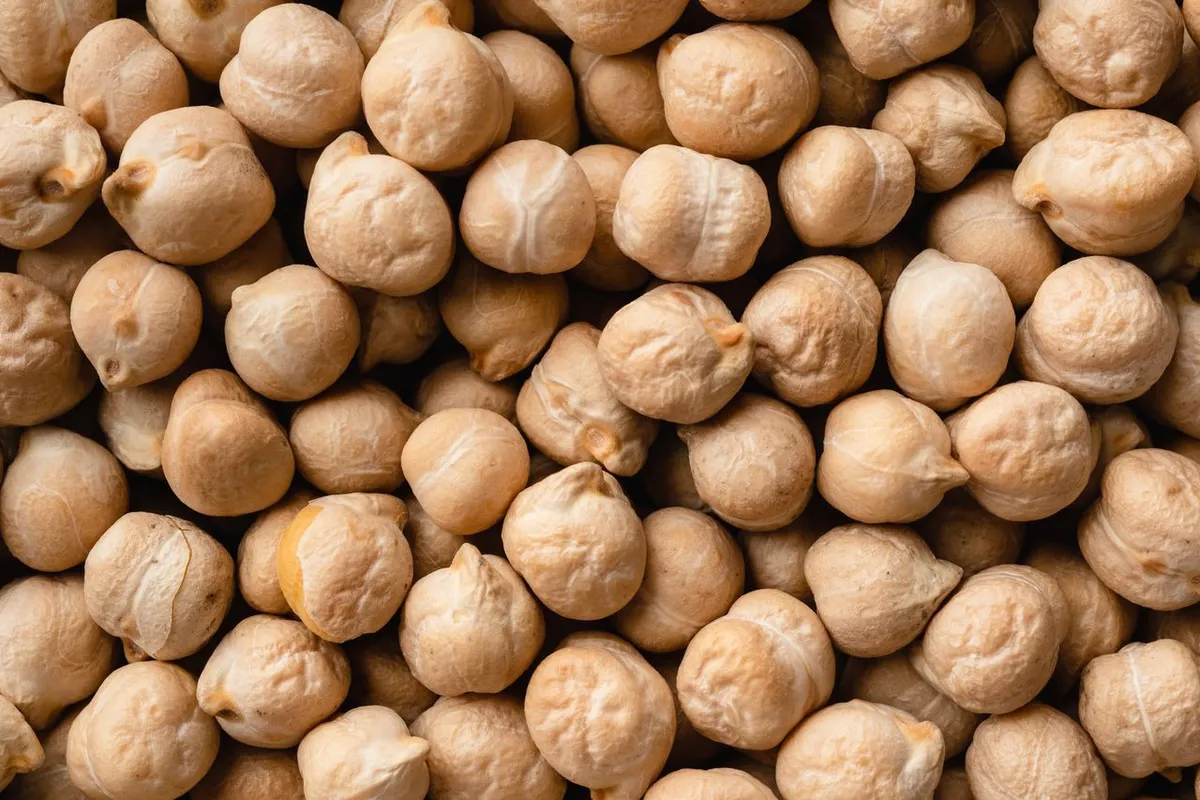 White kabuli chickpeas with smooth cream coat